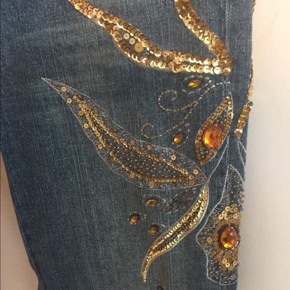 BEBE EMBELLISHED JEANS SZ 26 - Picture 2 of 8